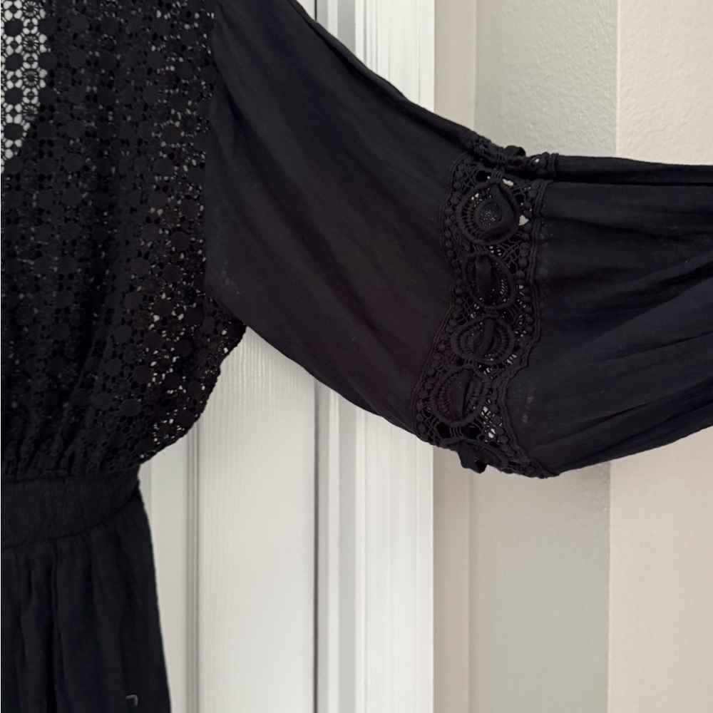 Ramy Brook NWOT Black crochet Cover-Up Dress - Picture 4 of 5